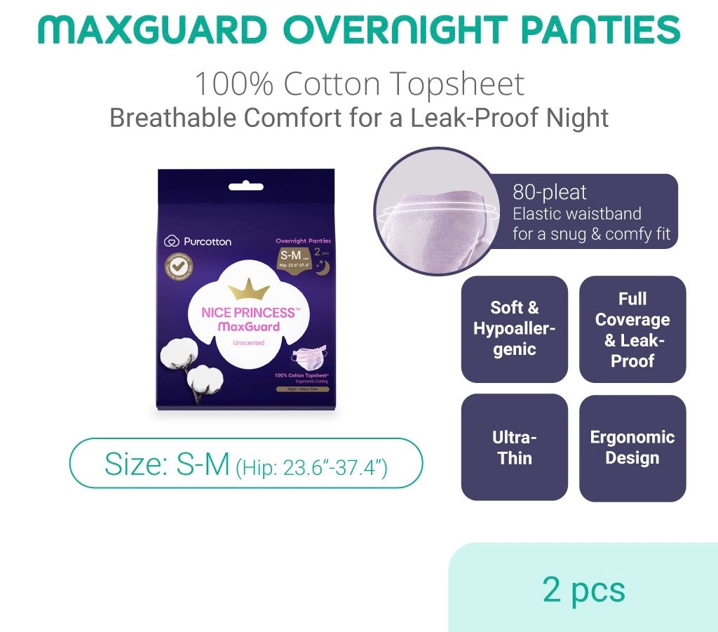 Purcotton MaxGuard Unscented Overnight Panties 2 pcs