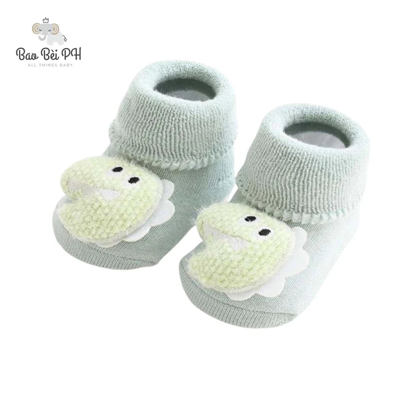 Bao Bei PH Kali Baby Socks for Newborn 0-12 Months Soft Cotton Anti-Skid Bottom Footwear for Infant