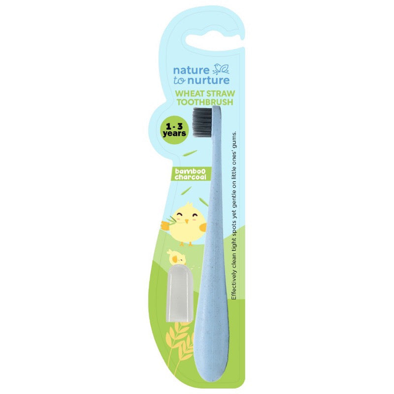 Nature to Nurture Wheat Straw Bamboo Charcoal Toothbrush 1-3 yrs old with cover