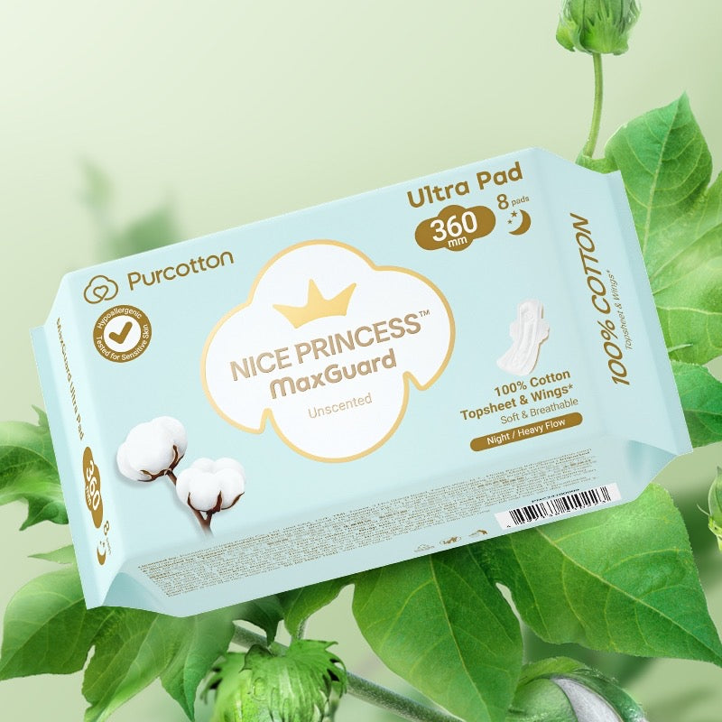 Purcotton MaxGuard Unscented Ultra Sanitary Pad 8 pcs (360mm)