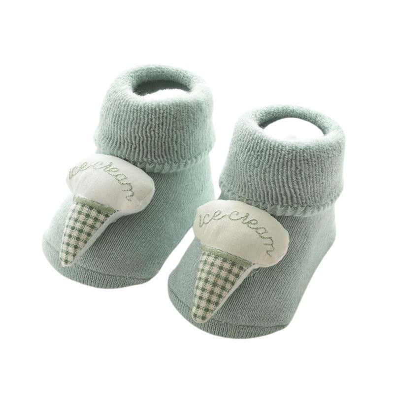 Bao Bei PH Kali Baby Socks for Newborn 0-12 Months Soft Cotton Anti-Skid Bottom Footwear for Infant