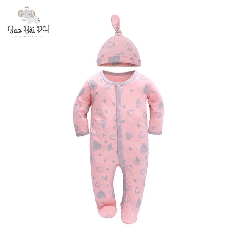 Bao Bei PH Coby Frogsuit with Matching Hat for Newborn Baby 0-3 Months 100% Cotton
