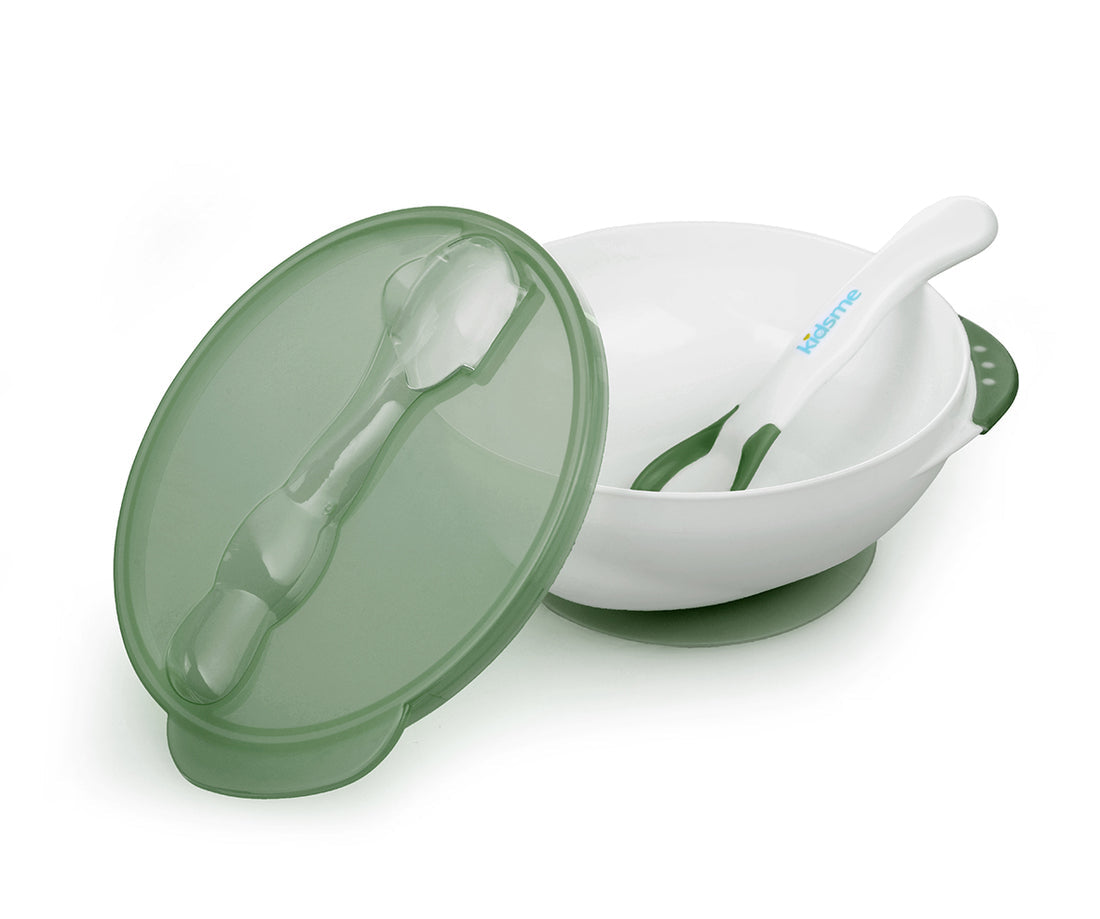 Kidsme Suction Bowl with Ideal Temperature Feeding Spoon Set