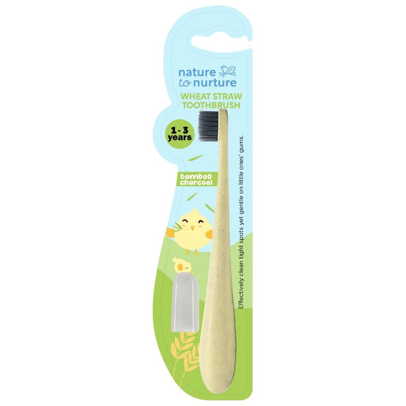 Nature to Nurture Wheat Straw Bamboo Charcoal Toothbrush 1-3 yrs old with cover