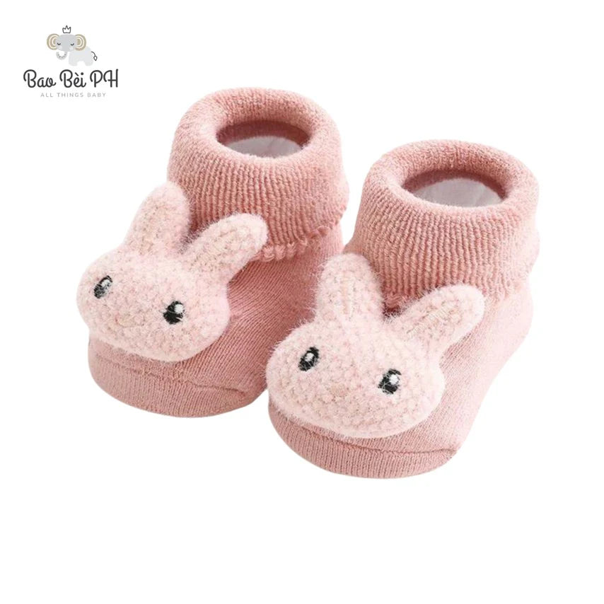 Bao Bei PH Kali Baby Socks for Newborn 0-12 Months Soft Cotton Anti-Skid Bottom Footwear for Infant