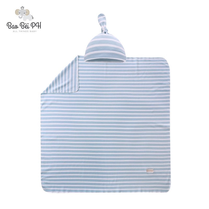 Bao Bei PH x Miracle Baby Tyler Matching Swaddle Blanket and Hat Beanie for Newborn Baby 1 Pair