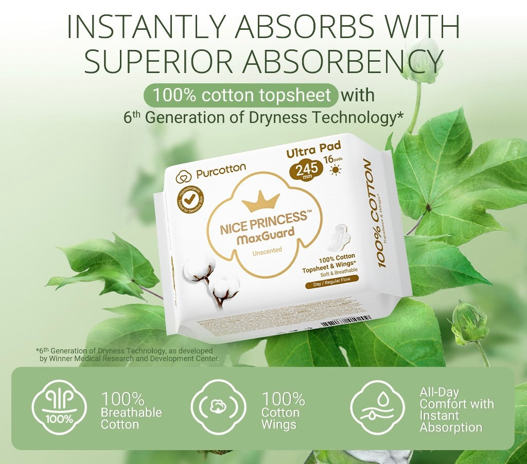 Purcotton MaxGuard Unscented Ultra Sanitary Pad 16 pcs (245mm)