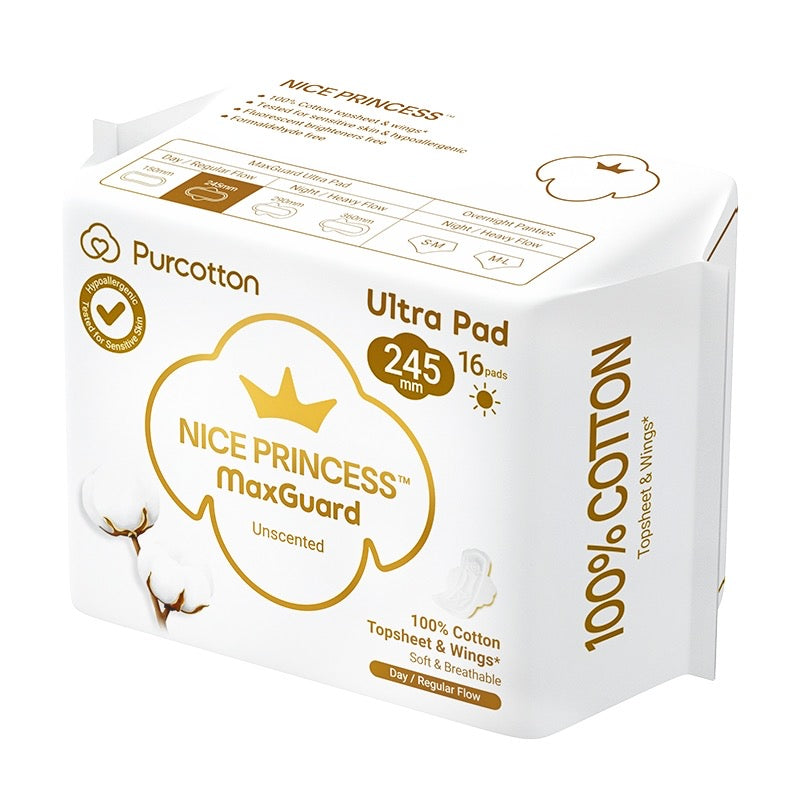 Purcotton MaxGuard Unscented Ultra Sanitary Pad 16 pcs (245mm)