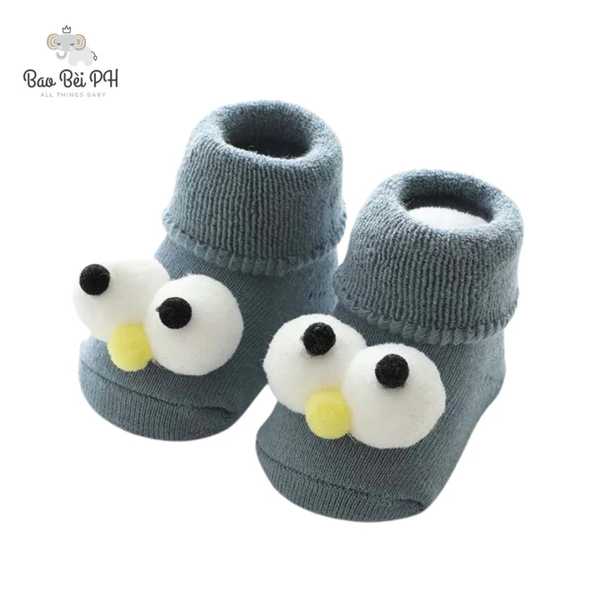 Bao Bei PH Kali Baby Socks for Newborn 0-12 Months Soft Cotton Anti-Skid Bottom Footwear for Infant