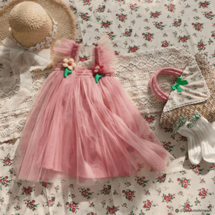 Littles Lily Flower Layered Tutu Dress
