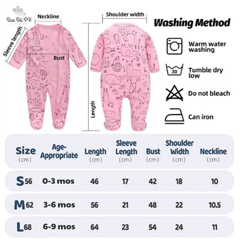 Bao Bei PH Coby Frogsuit Baby Sleepwear for 0-3, 3-6, 6-9 months 100% Cotton