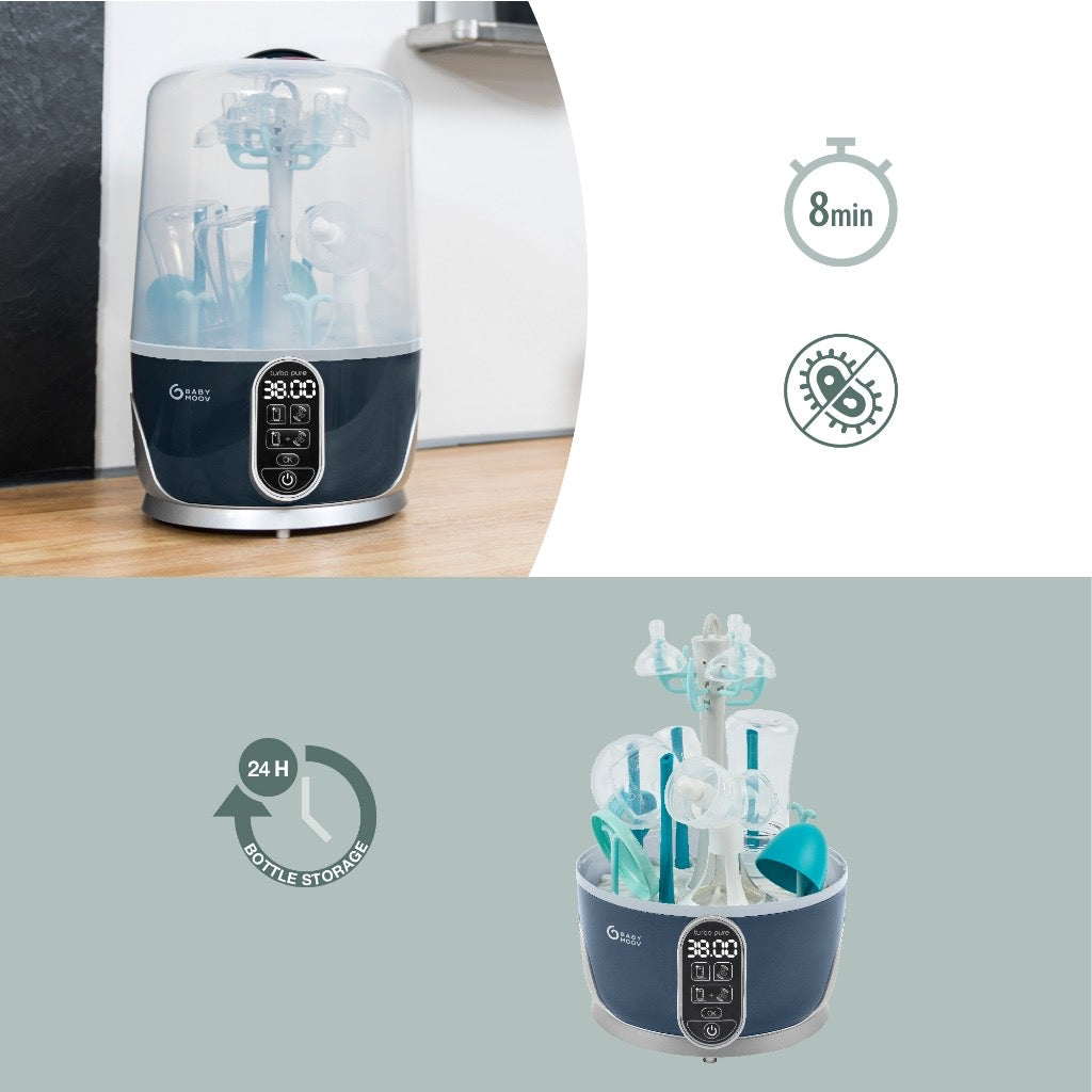 Babymoov Turbo Pure 2-in-1 Baby Bottle Sterilizer Dryer with HEPA Filter