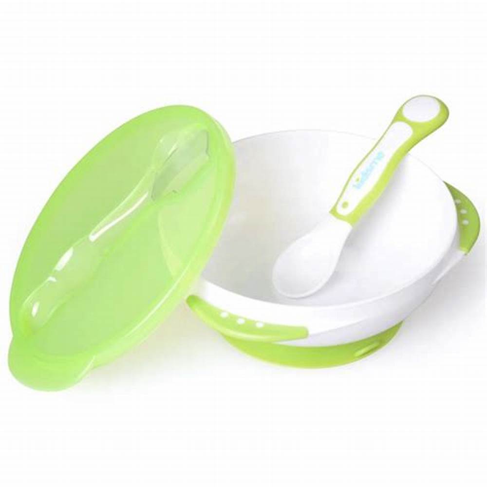 Kidsme Suction Bowl with Ideal Temperature Feeding Spoon Set