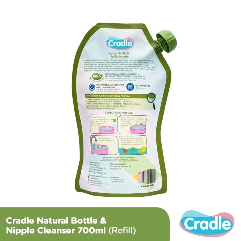 Cradle Natural Bottle and Nipple Cleanser Refill