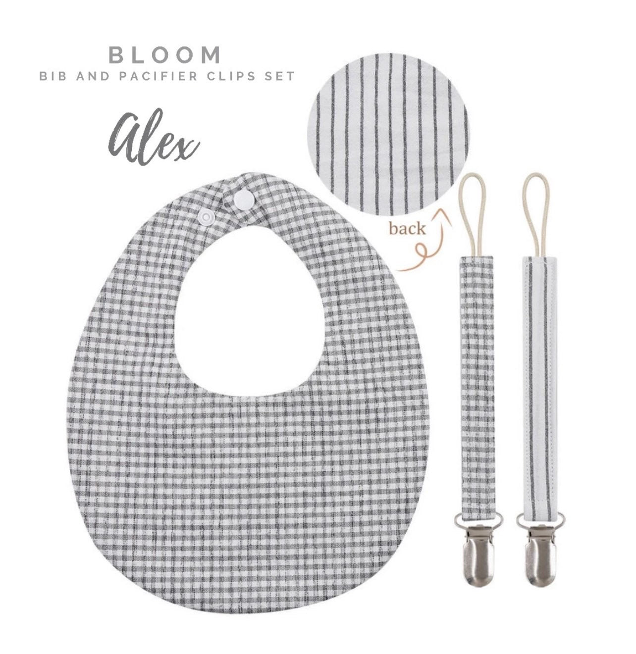 Blooming Wisdom Bloom Bib and Pacifier Clip Set