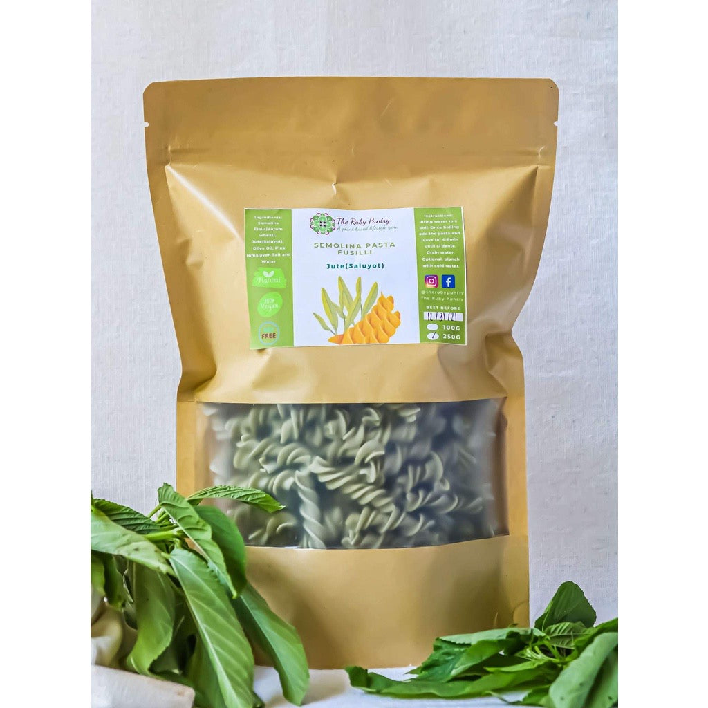 The Ruby Pantry Semolina Veggie Fusilli Pasta in Kraft Pouch (Vegan, Plant Based, Soy Free)