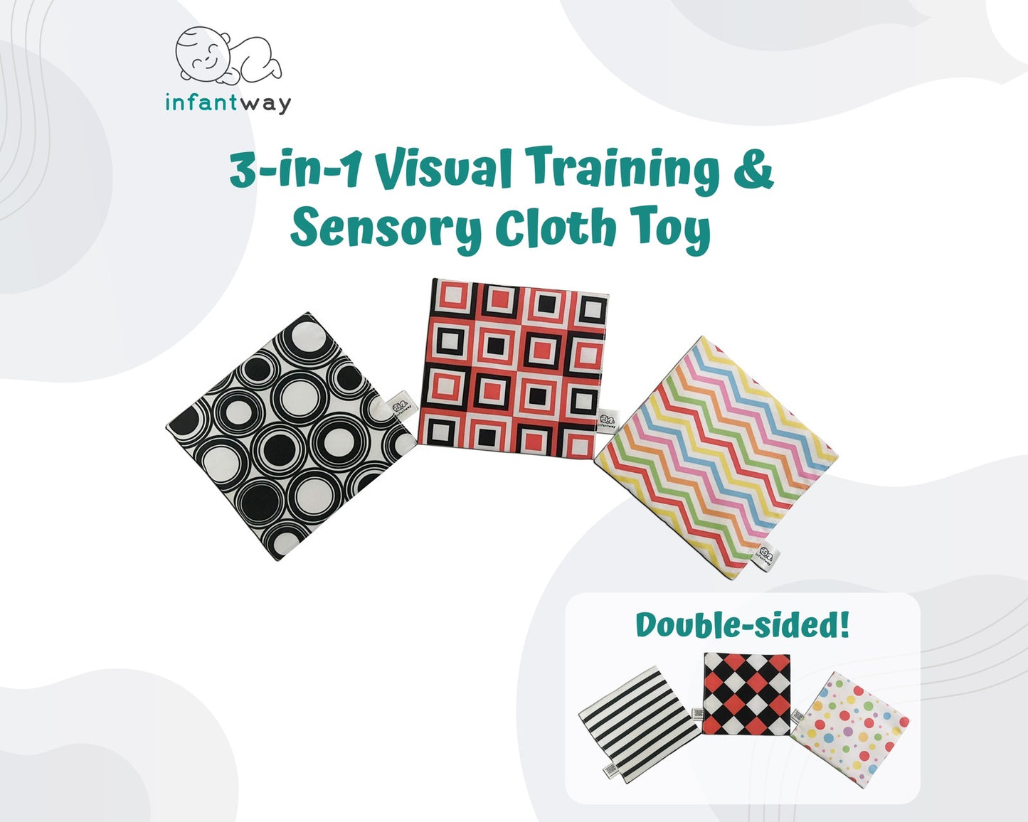 Infantway 3 in 1 Visual Training & Sensory Cloth Book