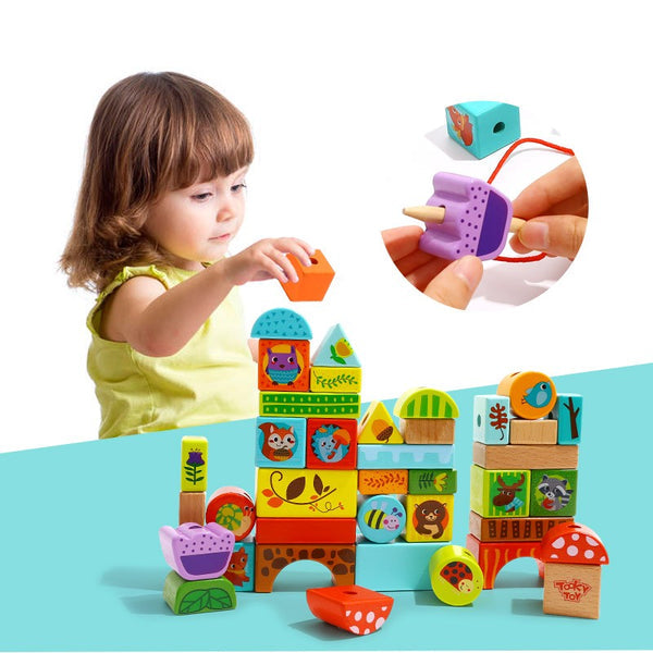 Tooky Toy Lacing Block Farm