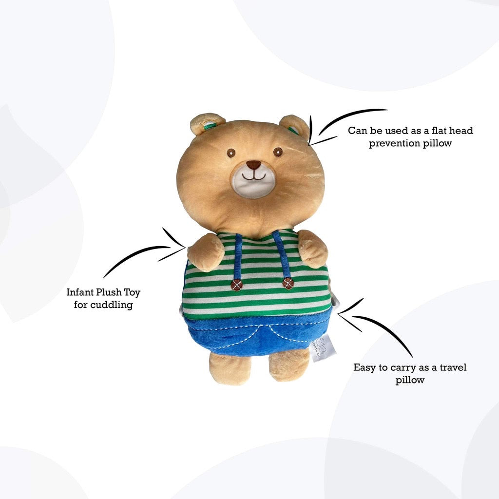 Infantway Huggabear Infant Plush Toy, Head Shaping and Protection Pillow