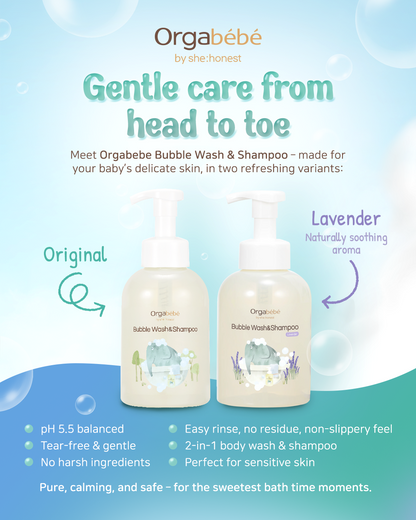 Orgabebe Bubble Wash and Shampoo 500mL