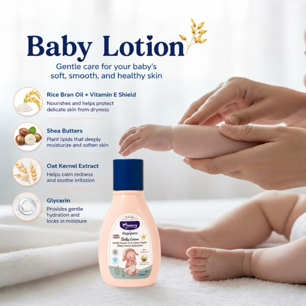 Momeasy x Hygepure Baby Lotion Skin Moisturizer with Shea Butter, Oat Kernel & Rice Bran Oil Baby