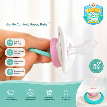 Momeasy Orthodontic Baby Soother Pacifier for Newborn & Up Baby Pacifier with Protective Cap
