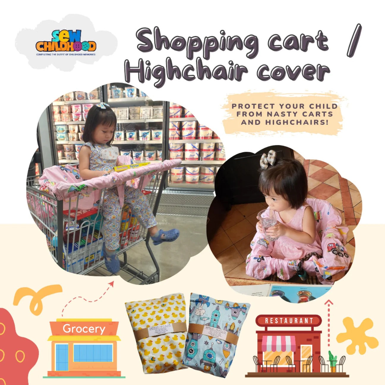 Sew Childhood Shopping Cart / Highchair Cover