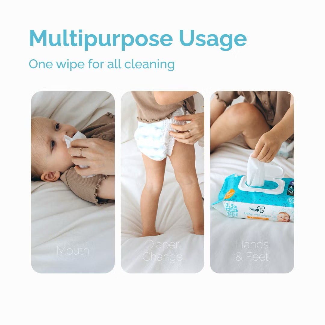 Hoppi Baby 99% Water Wipes 80 sheets (Single)