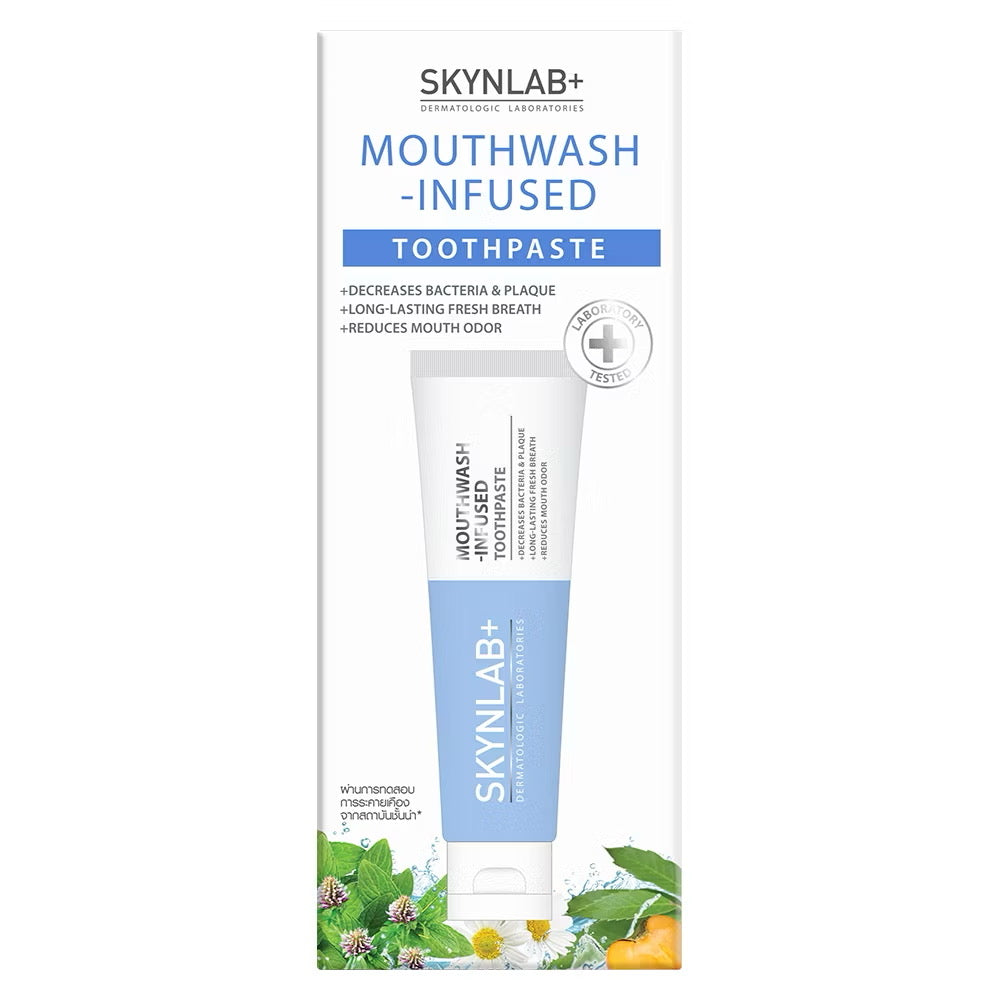 SkynLab 2 in 1 Mouthwash-Infused Toothpaste with Cooling Fresh Scent Bacteria & Plaque Removing