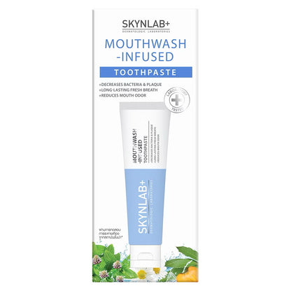 SkynLab 2 in 1 Mouthwash-Infused Toothpaste with Cooling Fresh Scent Bacteria & Plaque Removing