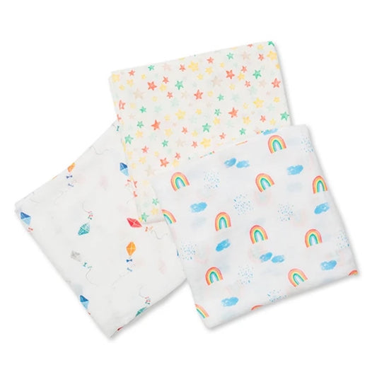 Lulujo Bamboo XL Muslin (set of 3) - High in the Sky