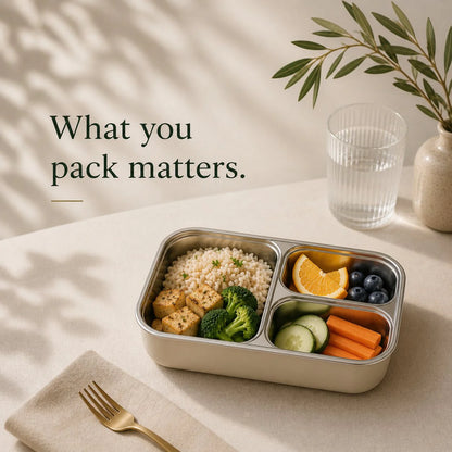 Noble Vessel Premium Stainless Steel Lunch Box in Nourish Trio