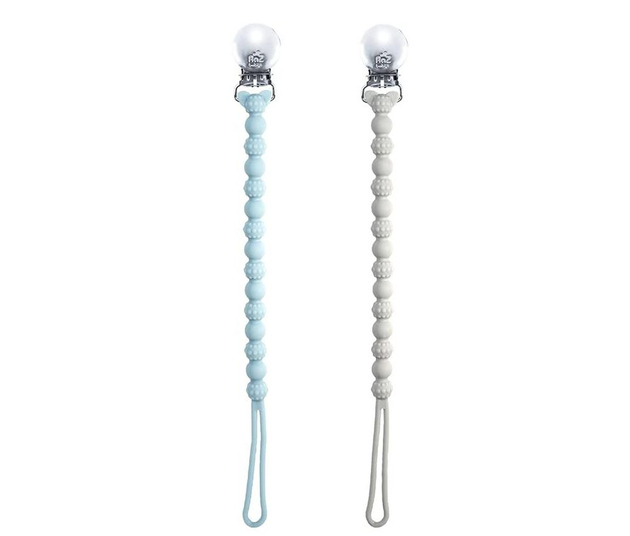 RaZbaby RaZzies Silicone Paci/Teether Holder- 2PK