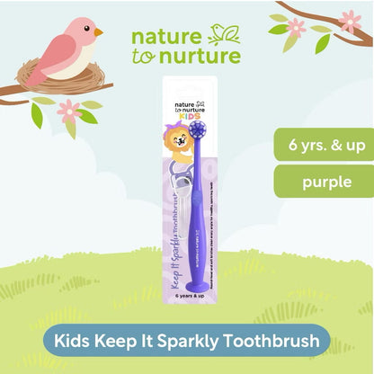 Nature to Nurture KIDS Keep It Sparkly Toothbrush 6 years & up | Soft Bristles