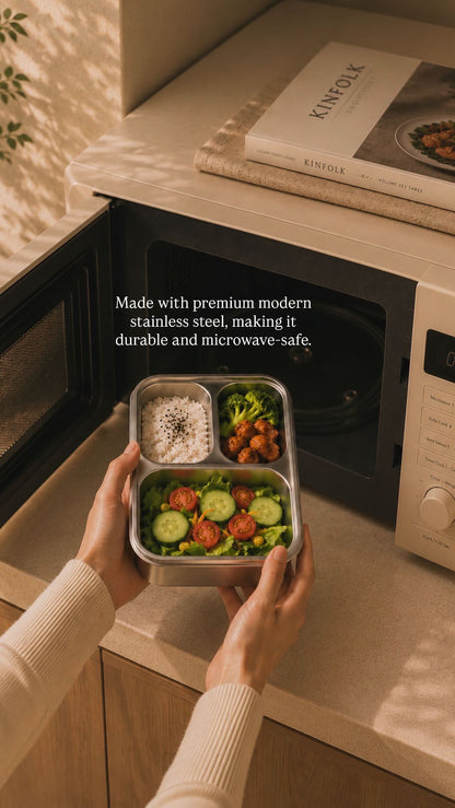 Noble Vessel Premium Stainless Steel Lunch Box in Nourish Quad