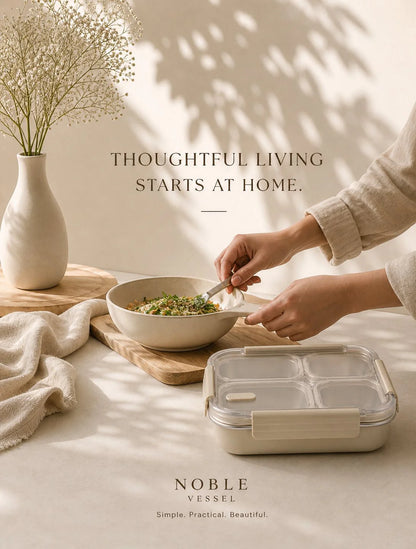 Noble Vessel Premium Stainless Steel Lunch Box in Nourish Quad
