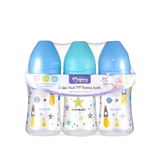 Momeasy 8oz Wideneck PP Feeding Bottle Set of 3