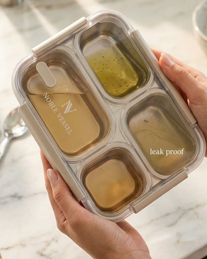 Noble Vessel Premium Stainless Steel Lunch Box in Nourish Quad