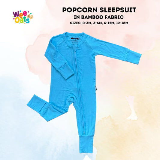 Wee Oats POPCORN - Bamboo Fabric Baby Sleepsuit