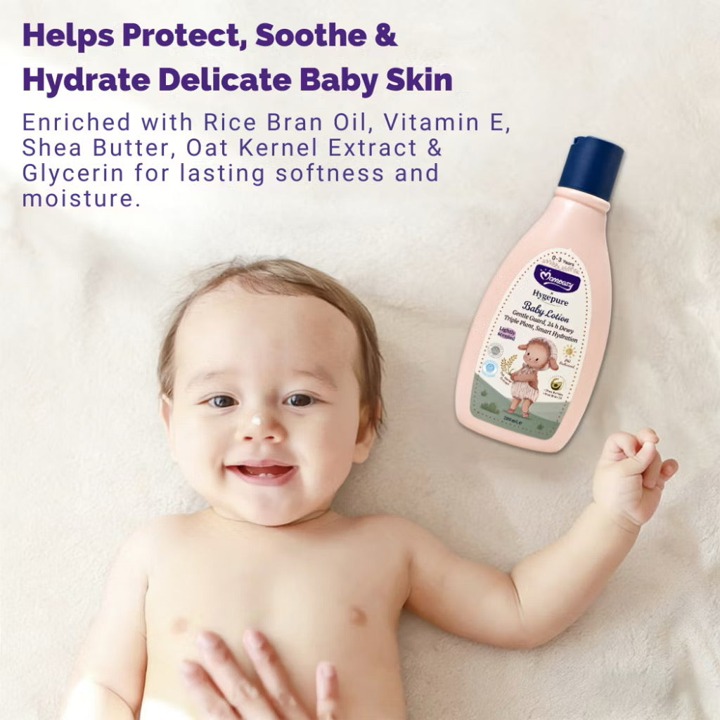 Momeasy x Hygepure Baby Lotion Skin Moisturizer with Shea Butter, Oat Kernel & Rice Bran Oil Baby