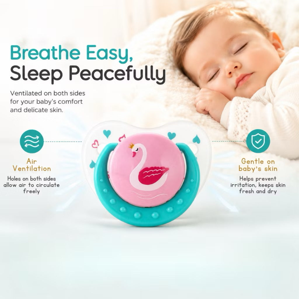 Momeasy Orthodontic Baby Soother Pacifier for Newborn & Up Baby Pacifier with Protective Cap