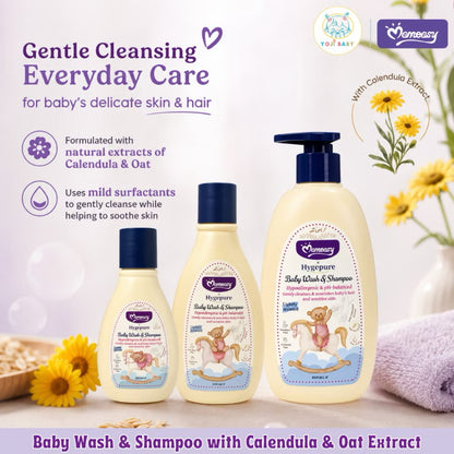 Momeasy x Hygepure Liquid Baby & Kids Wash & Shampoo Hypoallergenic with Calendula & Oat Tear-Free