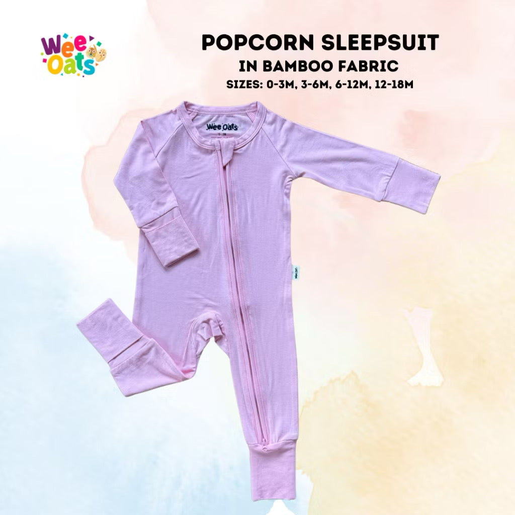 Wee Oats POPCORN - Bamboo Fabric Baby Sleepsuit