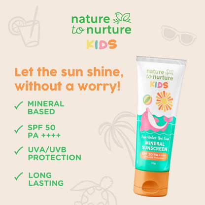 NATURE TO NURTURE KIDS FUN UNDER THE SUN MINERAL SUNSCREEN 50G