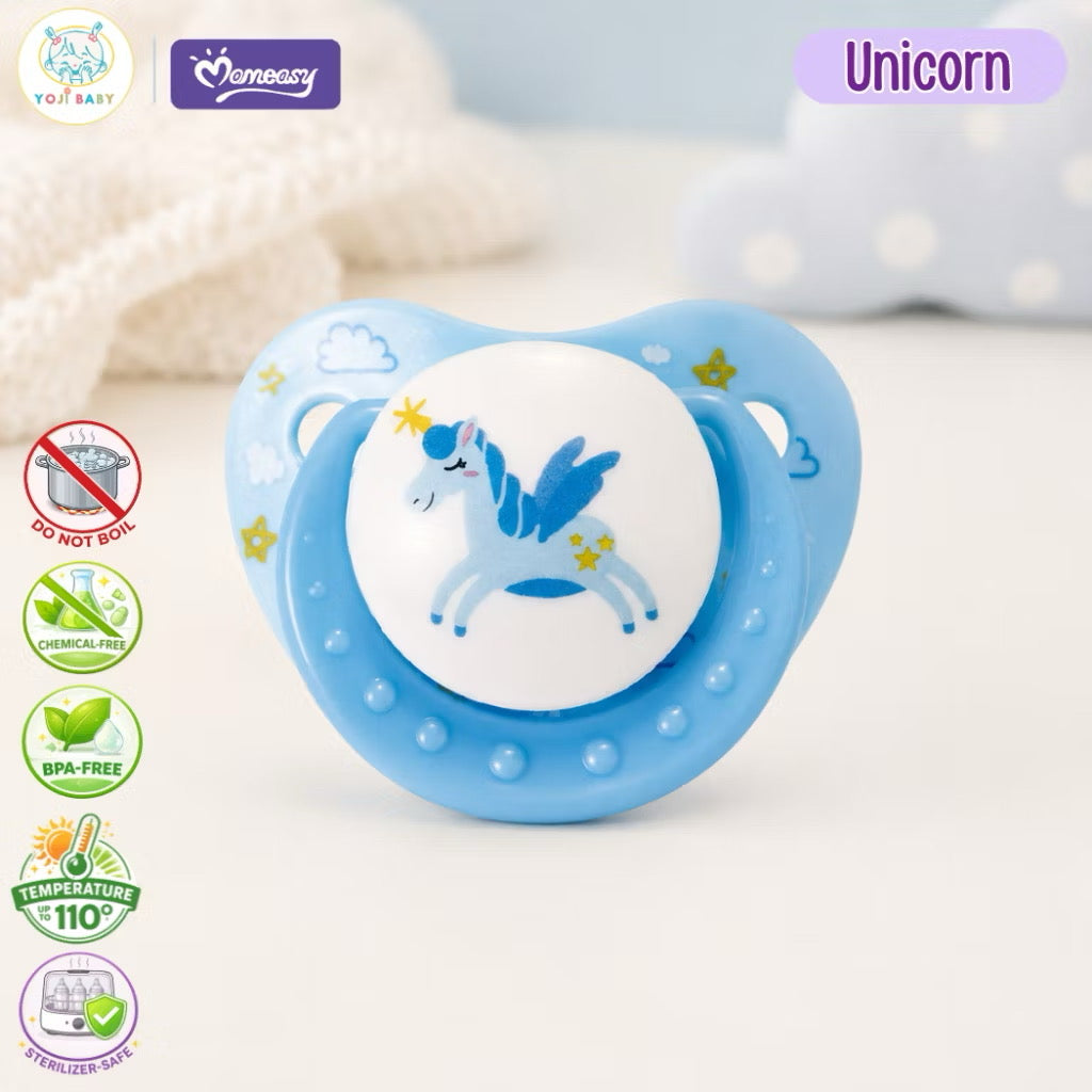 Momeasy Orthodontic Baby Soother Pacifier for Newborn & Up Baby Pacifier with Protective Cap