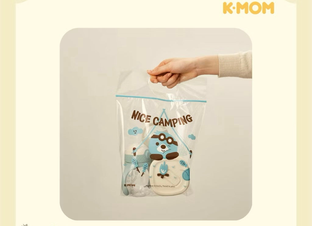 ￼K-Mom Kids Zipper Bag with Handle – Medium (Clear Transparent) - 35 pcs