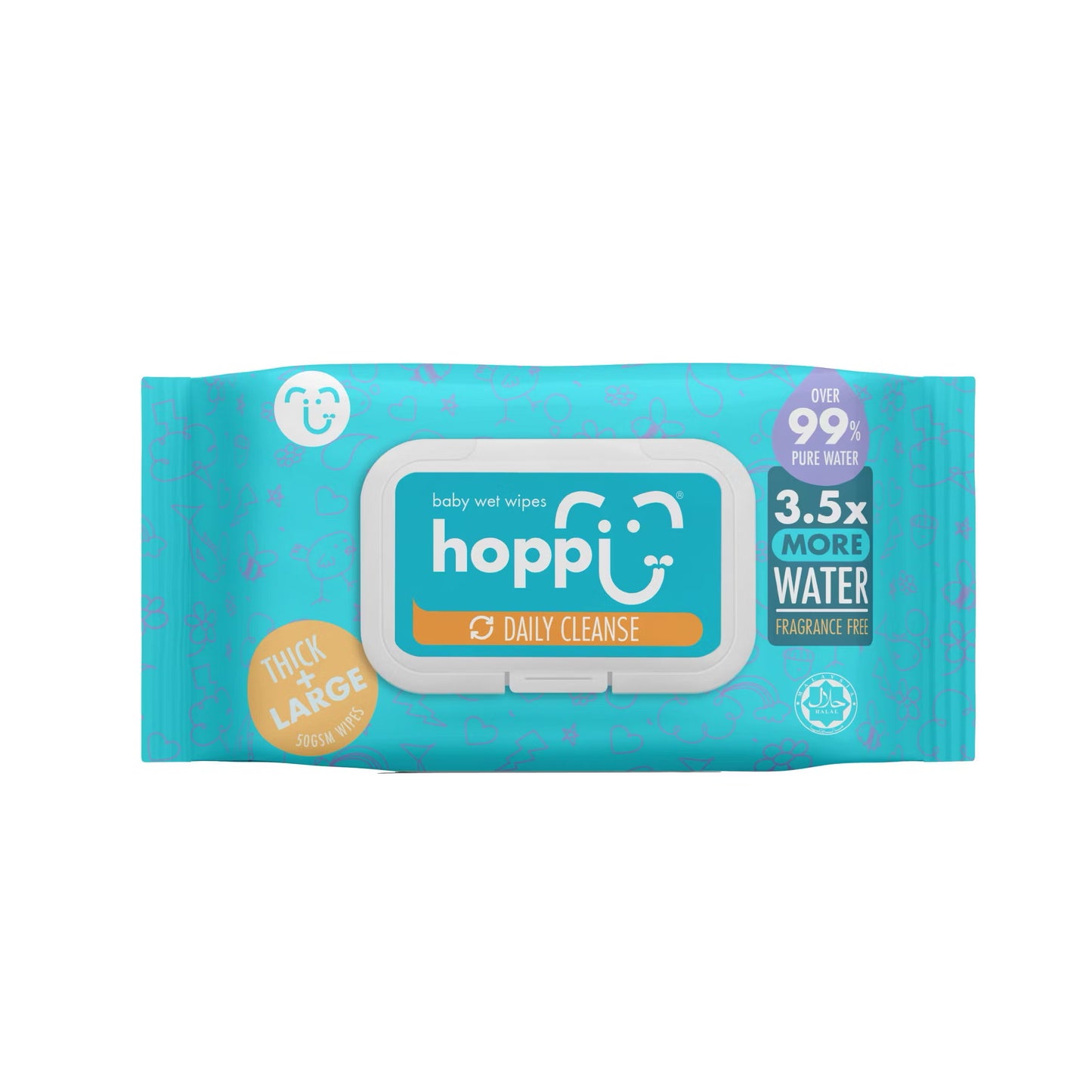 Hoppi Baby 99% Water Wipes 80 sheets (Single)