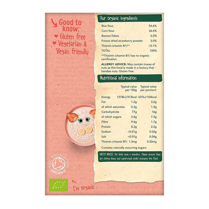 Organix Baby Food Strawberry & Banana Porridge 120g [6 mos+] (Organic, No Added Sugar)
