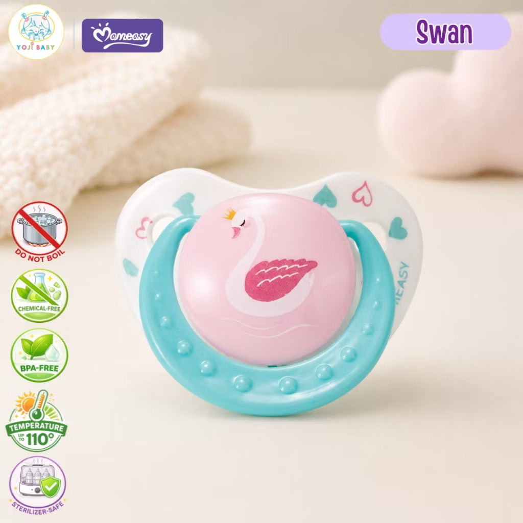 Momeasy Orthodontic Baby Soother Pacifier for Newborn & Up Baby Pacifier with Protective Cap