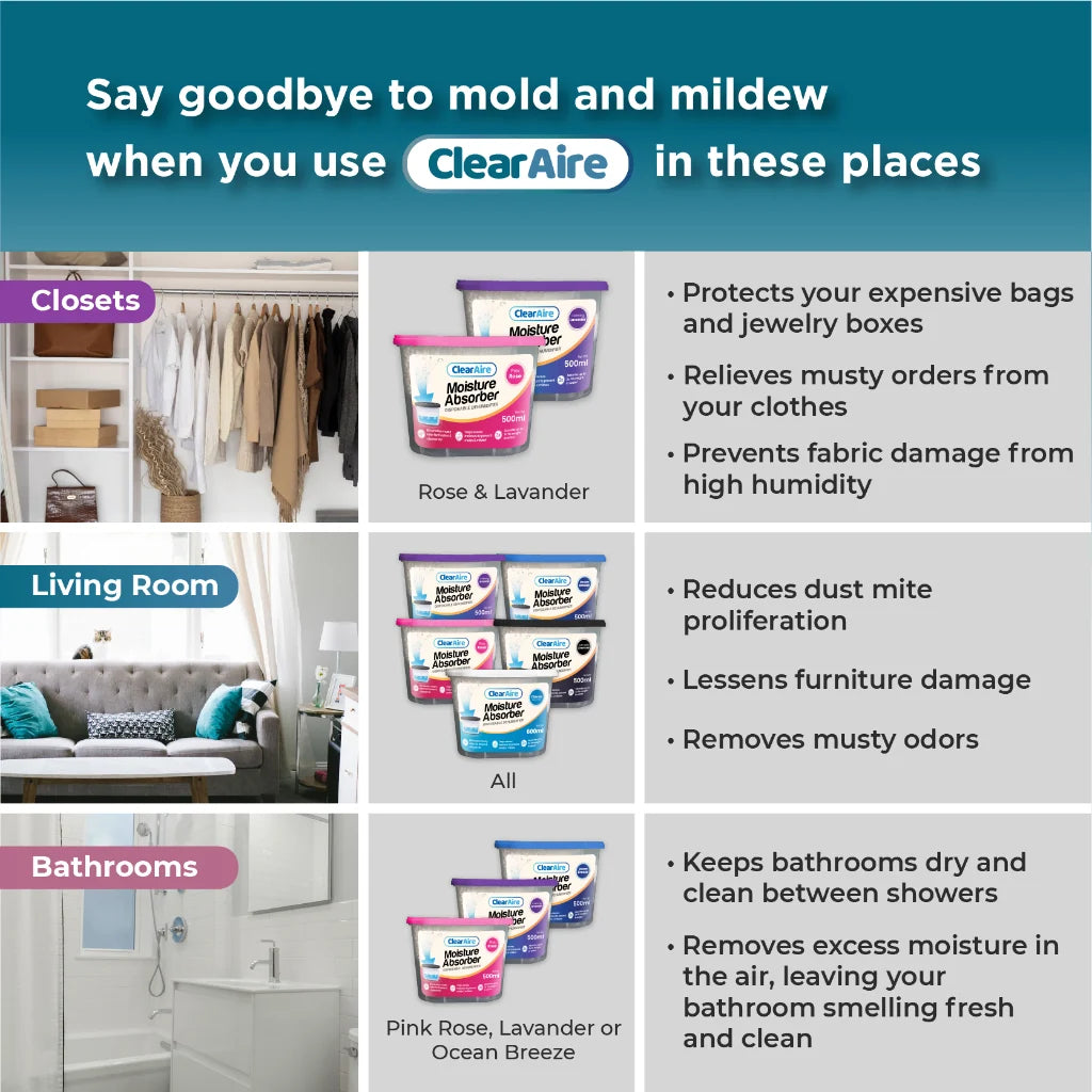 Clearaire Disposable Dehumidifier 500mlx2